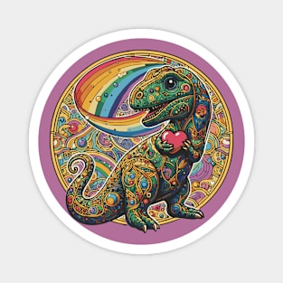 Valentines Day Dinosaur Magnet